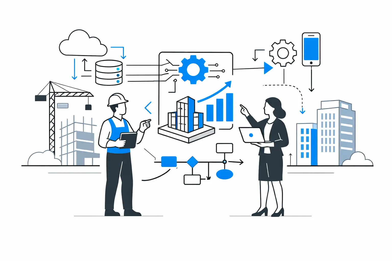 Цифровая трансформация строительной компании: внедрение BIM, EDI, IoT и AI для контроля затрат, сроков и процессов